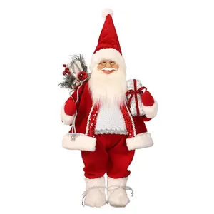 SOTE toptan 30/45/60/90/120CM noel baba peluş oyuncaklar tatil dekorasyon koleksiyonu kırmızı elbise noel noel baba figürler bebek