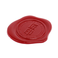 Op maat gemaakte 3D reliëf glanzende ABS waszegelstempel stickers logo voor cadeau envelop doos decoratie