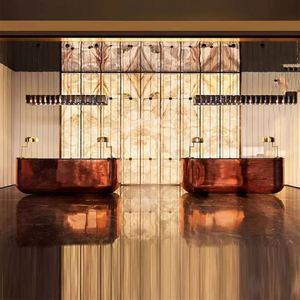 Comptoir de bar en acier inoxydable sur mesure EX981 pour solutions d'aménagement intérieur architectural - Product Image 3