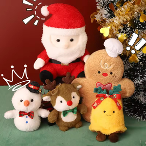 Lot de jouets en peluche de Noël mignons en gros – Père Noël, Bonhomme de neige, <span class=keywords><strong>Renne</strong></span> en pain d'épices doux et rembourrés avec coton PP pour cadeau d'enfant - Product Image 3