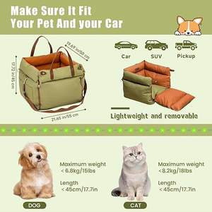 Cama para Mascotas de Cuero PU Premium para Asiento de Coche, Transportín de Viaje para Mascotas Extraíble y Lavable con Hebilla de Seguridad, Resistente al Desgaste y Fácil de Limpiar - Product Image 4
