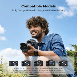 เครื่องชาร์จแบตเตอรี่ K&F Concept NP-FW50 พร้อมหน้าจอ LCD สำหรับ <span class=keywords><strong>Sony</strong></span> A7 <span class=keywords><strong>A7II</strong></span> A7RII A7SII A7S A7S2 A7R A7R2 A6000 A6500 A6300 RX10 NEX-3 - Product Image 2