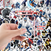 Lot de 50 autocollants créatifs imperméables pour tasses et téléphones portables, motif hockey sur glace, vente en gros