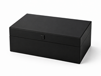 Boîte de rangement multifonctionnelle en cuir PU noir mat, pour étui à lunettes, montre, bijoux, bibelots, boîte cadeau avec logo personnalisé