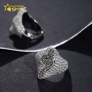 Anillos de Plata de Ley 925 con Incrustaciones de Diamantes de Moissanita Negros de Alta Calidad para Hombre, Estilo Hip Hop - Product Image 4