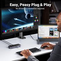 UGREEN Commutateur USB 3.0 2 ordinateurs partageant des périphériques USB C & A, commutateur USB 4 ports partageant clavier et souris, hub de commutateur USB
