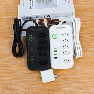 Regleta de Enchufes Brasileña NBR 14136 10A con 5 Tomas de Corriente, 4 Puertos USB y Botón de Interruptor Maestro - Centro de Carga Estándar Brasileño - Product Image 6