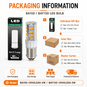 หลอดไฟ LED แบบขั้ว BA15D 3.5W SMD 2835 AC 230V ฝาครอบ PC+ตัวหลอดเซรามิก สำหรับใช้ในที่อยู่อาศัย หลอดไฟ LED BA15D - Product Image 5