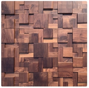Mosaico de Madera Maciza de Nogal Negro, Arte Moderno en 3D, Panel de Pared de Mosaico de Madera, Paneles de Madera, Decoración de Paredes, <span class=keywords><strong>Interior</strong></span> - Product Image 2