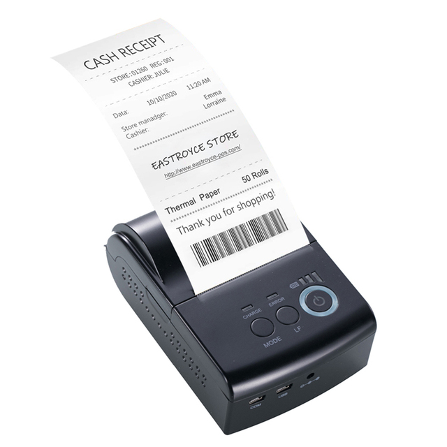 Loyverse Mobile 58mm Wireless Thermal Receipt Printer Handheld Mini Printer for Loyverse Pos Thermal Paper Barcode Printer Null