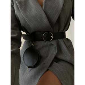 เข็มขัดกระเป๋าสตางค์แบบหัวเข็มขัดกลมพร้อมห่วงรูปตัว D หัวเข็มขัดเหล็กสำหรับเสื้อแจ็คเก็ตกางเกงเดรสเข็มขัดโลหะลำลอง - Product Image 3