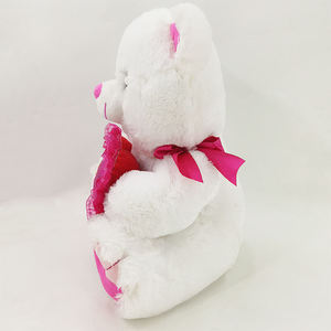 Peluche personalizzato orsacchiotto giocattoli per la festa della mamma con <span class=keywords><strong>cuore</strong></span> <span class=keywords><strong>rosa</strong></span> mascotte per la festa della mamma bambola bianca ripiena di orsacchiotto - Product Image 3