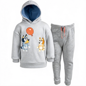 Ensemble de sweats à capuche en tissu pour enfants, ensemble de sweats à capuche avec personnage Bluey, pantalon de jogging gris, tenue décontractée pour enfants de 2 à 4 ans - Product Image 5
