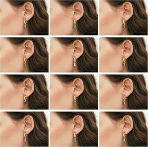 Vendita all'ingrosso personalizzata 925 ago in argento semplice moda rettangolare varietà di zircone colorato in <span class=keywords><strong>orecchini</strong></span> gioielli - Product Image 3