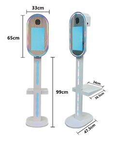Cabine de miroir ovale portable de 15.6 pouces avec cadre LED Cabine photo numérique DSLR - Product Image 3