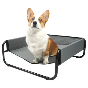 CANBO Portable Raised Pet Bed Metal Frame Elevated Outdoor Dog Cot Bed Washable Camping Dog Bed For Large Dogs