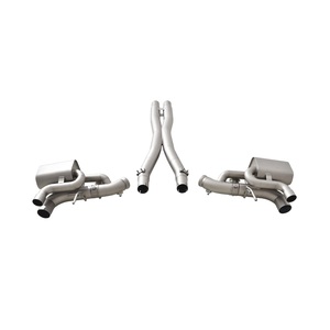 Silenziatore di Scarico in Acciaio Inox 304 Spessore 1,5mm con Valvola di Controllo Remoto a Vuoto, Sezione Centrale X e Silenziatore Posteriore per <span class=keywords><strong>Ferrari</strong></span> - Product Image 1