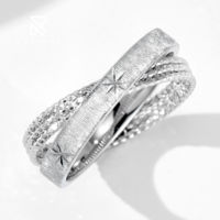 Bague Rochime tendance plaquée or 18 carats, or flottant brossé, superposée, argent 925, bijoux de haute qualité, bague pour femme