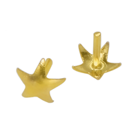 AU750 18k or jaune résultats étoile trou bouchon pierre gemme perles perle trou bouchon bouchon post montage pour la fabrication de bijoux