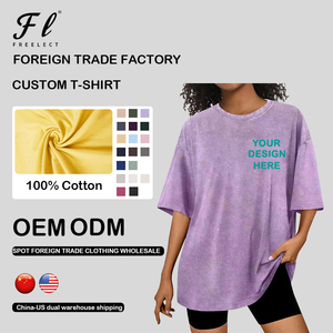 Camiseta Unisex de Verano, Estilo Urbano, Vintage, de Algodón Grueso, Corte Holgado, con Efecto Desgastado, Lavado Ácido, Estampado Personalizado 3D, OEM - Product Image 2