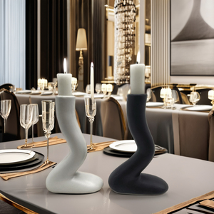 Customize Cheap Abstract European Irregular Ceramic Taper Candlestick Holders Candle Holder Candle Decorative <strong>Objects</strong> - Product Image 3