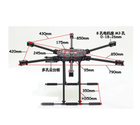 Kit Hexacoptère Pliable ZD850 avec Châssis Hexa-Rotor MM et Train d'Atterrissage Non Pliable pour Accessoires de Drones FPV