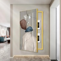 Peinture décorative de style moderne Art déco Cadre mural Poinçon gratuit Boîte de compteur électrique en porcelaine cristal pour le salon à la maison