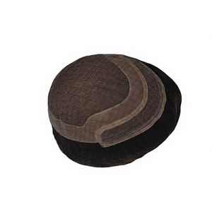Black Style Capless <b>Wig</b> Cap Human Hair Toupee Swiss Lace Front 64 Net <b>Men</b> Hair Piece - Product Image 2