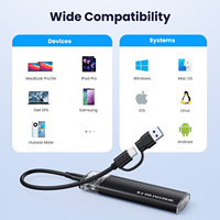 Boîtier de disque SSD NVMe 10 Gb M2 transparent en plastique portable sans outil Type-C 3.1