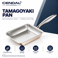 Poêle à Tamagoyaki carrée en acier inoxydable 304, fond capsule, compatible induction