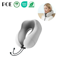 Oreiller de voyage ergonomique en mousse à mémoire de forme à rebond lent, personnalisable, respirant, doux, en forme de U, avec logo