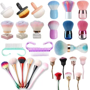 Pincel profesional suave y esponjoso con purpurina para limpiar el polvo de las uñas, herramientas de belleza para manicura DIY para mujeres y niñas. - Product Image 1