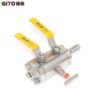 Vanne à double sphère DBB en acier inoxydable soudé, vanne à diaphragme manuelle haute pression pour eau, gaz, huile, personnalisable OEM - Product Image 1