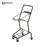 Chariot de courses pliable à double poignée en maille, 2 niveaux, durable