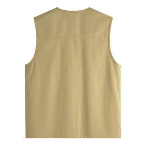 <span class=keywords><strong>Gilet</strong></span> multi-poches fonctionnel en coton grande taille pour <span class=keywords><strong>homme</strong></span> – <span class=keywords><strong>Gilet</strong></span> décontracté pour reportage, pêche et photographie (commerce international) - Product Image 2