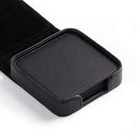 Ensemble de sous-verres en cuir rectangulaire noir personnalisé de 9cm Sous-verres élégants pour boissons et tapis à bière