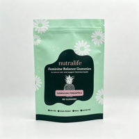 Sachets refermables en aluminium réutilisables pour bonbons à l'ananas, sachets en plastique PE, PET et BOPP à fond plat pour l'emballage alimentaire