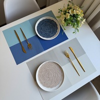 Set de table moderne vert résistant à la chaleur, antidérapant, lavable, en PVC, facile à nettoyer, accessoires de décoration de table haut de gamme