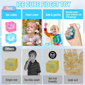 Jouet sensoriel anti-stress en forme de cube de glace, jouet à presser pour enfants, cube carré, jouet sensoriel pour soulager le stress, vente chaude - Product Image 3