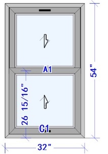 หน้าต่าง UPVC แบบเลื่อนเดี่ยว สไตล์อเมริกัน สีตามสั่ง ดีไซน์ทันสมัย - Product Image 2