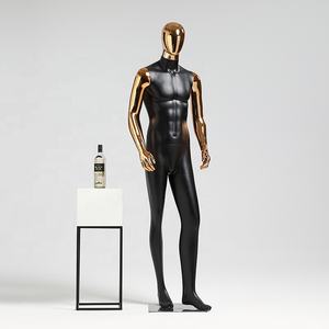 Реалистичный черный манекен из стекловолокна с хромированным лицом, мускулистая мужская модель для всего тела, модель для взрослых, стиль - Product Image 2