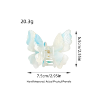 Pince à cheveux papillon double couche de style français de 7,5 cm, antidérapante, en acétate, élégante, pour un usage quotidien