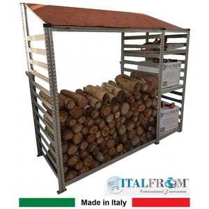 Capanno Modulare in Acciaio Zincato Italfrom con Staffe a Parete, 3 Ripiani di Stoccaggio, Modulo Iniziale cm L248 (M1=90) - Product Image 3