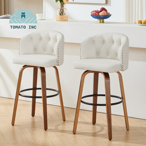 Tabouret de bar pivotant en PU blanc TOMATO, réglable en hauteur, meubles de 40 à 43 pouces - Product Image 1