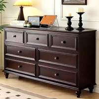 Commode de chambre à coucher modulaire minimaliste en bois massif de style américain traditionnel, 7 tiroirs, rangement, écologique, multi-usages