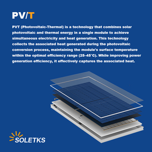 Module photovoltaïque thermique PVT à haute efficacité APVT-590 1500V MC4, <span class=keywords><strong>panneau</strong></span> solaire à double sortie, chauffe-eau solaire pour utilisation en extérieur et en camping-car - Product Image 4