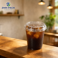 Offre Spéciale ZMH PACK Couvercles en plastique PET transparents de 117 mm, design dôme plat motif ours, personnalisables pour café, bubble tea et boissons froides