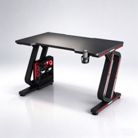 Bureau de jeu pour ordinateur, style course, table de bureau pour gamer, poste de travail PC avec support pour CPU