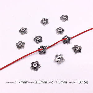 Cuentas de Metal de aleación de Zinc, espaciador de cuentas de flores de Metal, accesorios de joyería de estilo Bali para manualidades, fabricación de joyas, antiguo - Product Image 5