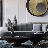 Tables basses de luxe modernes italiennes faites à la main, écologiques, haut de gamme, marron foncé, gris foncé, base en métal, meubles de salon